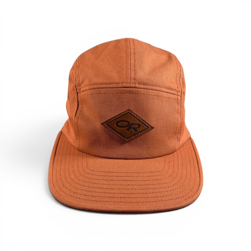 Outdoor Research High 5 Panel Cap Burnt Orange Leather Patch Adjustable 278632